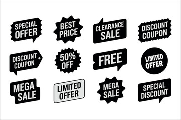 Obraz premium Vector set of vintage sale labels and discount tags design