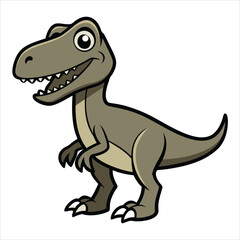 Cute Cartoon Tyrannosaurus Rex Smiling