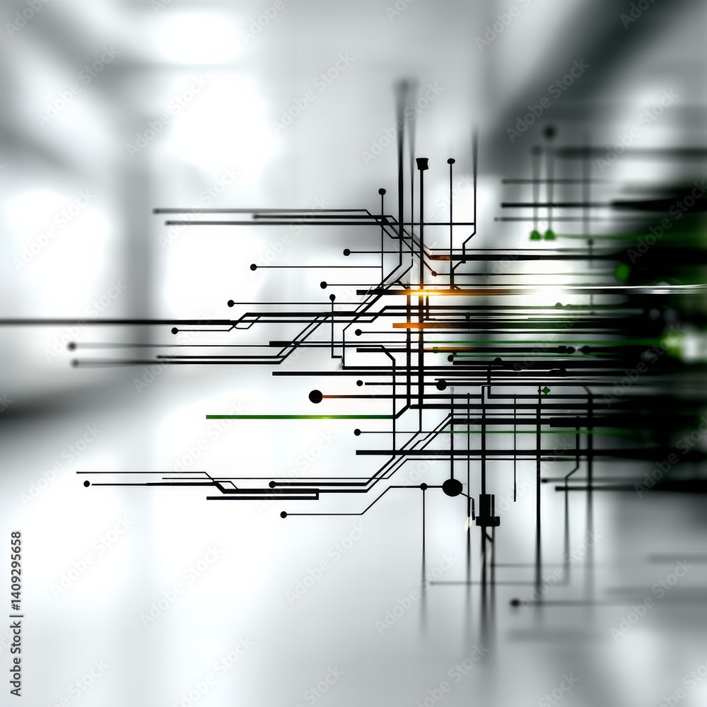 Aufkleber Abstract Futuristic Technology Circuit Board Design with Light and Shadows for High-Tech Innovation