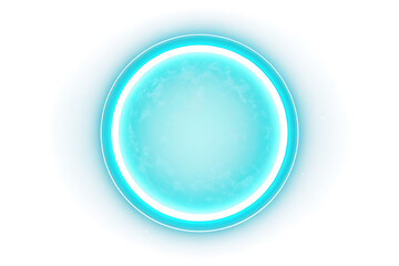 Turquoise-Blue Circular Glow Effect on White Background for Sci-Fi and Digital Design