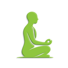 mental health icon. meditation or mind therapy symbol. psychology, calmness, logo. simple color 3d design style. Vector design template