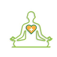 mental health icon. meditation or mind therapy symbol. psychology, calmness, logo. Mixed design style. Vector design template