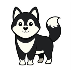 Cute cartoon husky dog