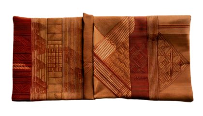 AAPI themed Batik Indonesia fabric textiles featuring intricate patterns on a transparent background. Concept of cultural heritage and textile design.