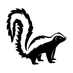 Striped Skunk Silhouette Vector Illustration Graphic Design