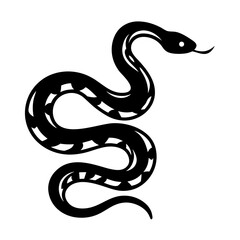 Stylish Black and White Snake Illustration Artistic Design Graphic Art Serpentine Reptile Wildlife Nature