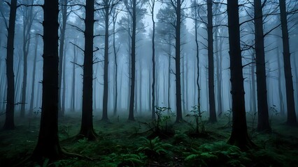 Obraz premium forest in fog