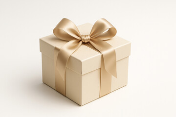 white gift box with ribbon