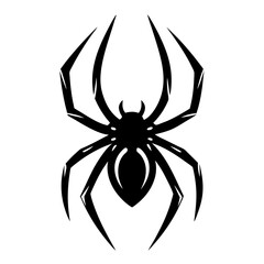 Stylized Black Spider Icon Graphic Design Element Illustration for Halloween Decoration or Tattoo