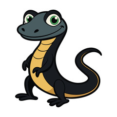 Cartoon newt character smiling