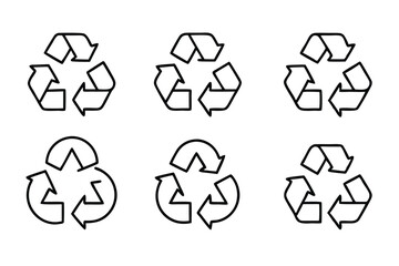 Obraz premium recycling symbol line art eco awareness minimalist design