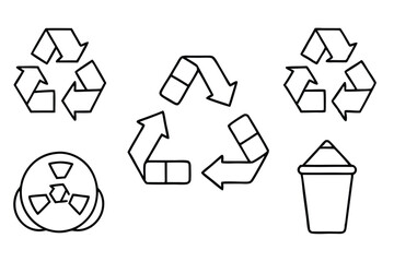 Obraz premium recycling symbol line art environmental conservation concept