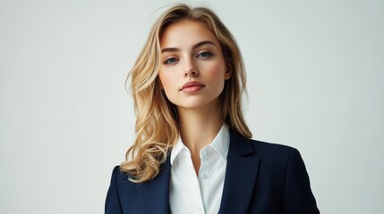 Professional Businesswoman Portrait: Formal Attire and Vibrant Blonde Hair