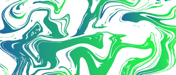 Vivid abstract marble texture with swirling neon green, aqua blue, and cyan on a bright white background. Fluid, organic  smooth, paint-like lines with mimic ink and acrylic flow.