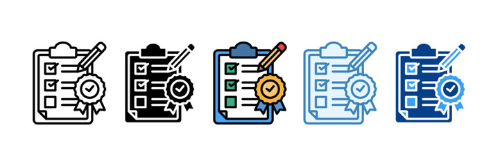 Quality Assessment  Icon Set Multiple Style Collection