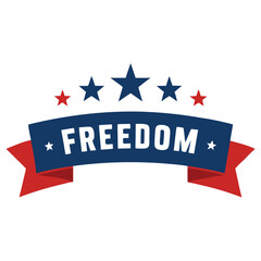 USA Independence Day freedom Banner, 4th of July American banner vector on white background