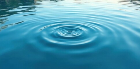 Fototapeta premium Calm water surface with circular ripples, gentle waves forming a soothing scene, stillness, calm, water