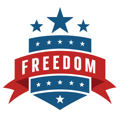 USA Independence Day freedom Banner, 4th of July American banner vector on white background