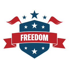USA Independence Day freedom Banner, 4th of July American banner vector on white background