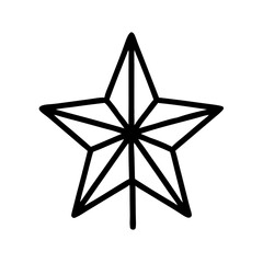 Obraz premium Black Star Icon for Christmas Decoration on Transparent Background 