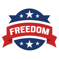 USA Independence Day freedom Banner, 4th of July American banner vector on white background