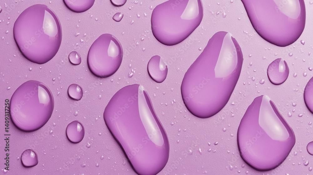 Aufkleber captivating close up of glossy lavender drops on a textured surface creating a fresh and clean aesth