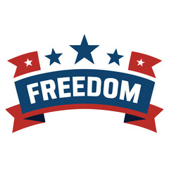 USA Independence Day freedom Banner, 4th of July American banner vector on white background