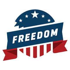 USA Independence Day freedom Banner, 4th of July American banner vector on white background