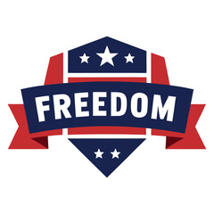 USA Independence Day freedom Banner, 4th of July American banner vector on white background