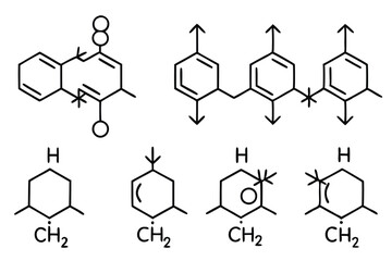 redox reaction line art representing chemical change interactions