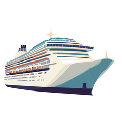 Obraz premium Vector Cruise Ship on transparent background