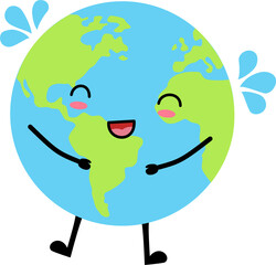 Earth laughing with joy and little tears of happiness.