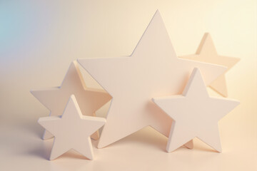 Obraz premium several three-dimensional stars arranged in a harmonious composition