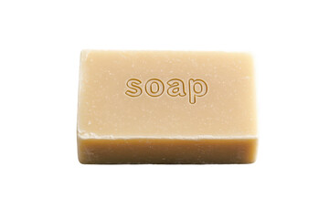 Soap bar with the inscription soap isolated on transparent background