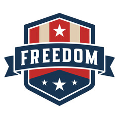 USA Independence Day freedom Banner, 4th of July American banner vector on white background