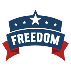 USA Independence Day freedom Banner, 4th of July American banner vector on white background