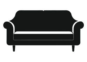 black sofa isolated on white background