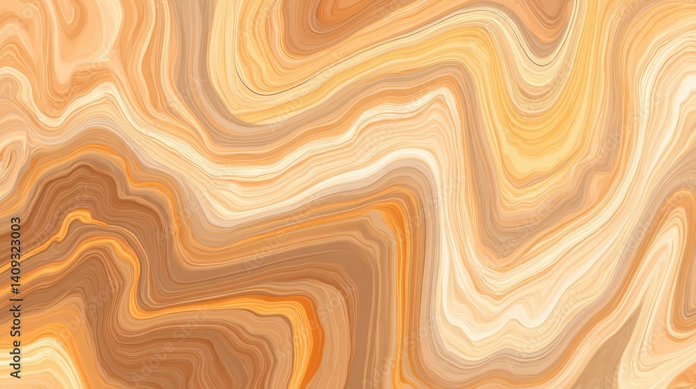 Poster abstract background of swirling earth tones with dynamic flowing lines in a fluid marble texture