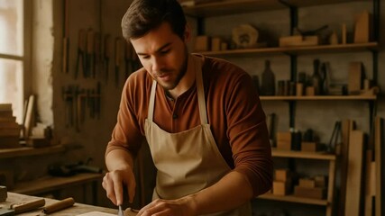 Crafting skills in action artisan workshop woodworking techniques indoor engaging atmosphere