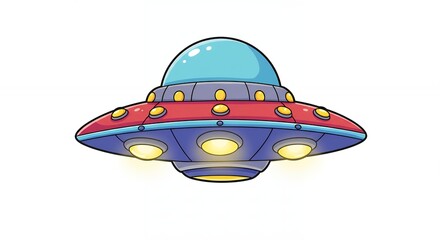 Colorful cartoon spaceship illustration