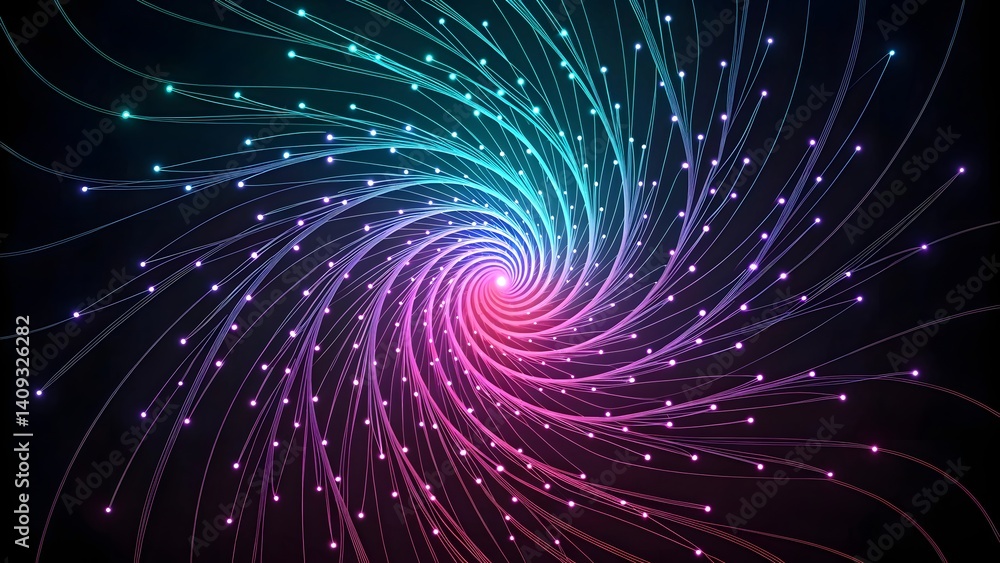 Aufkleber a mesmerizing cosmic swirl of vibrant, glowing energy streams, creating a dazzling display of light 