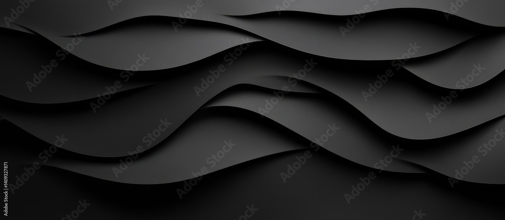 Poster abstract monochrome curves and shadow play creating an elegant backdrop
