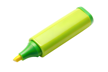 Bright highlighter stationery isolated on transparent background.