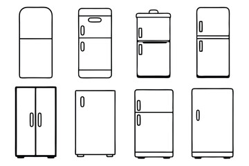 refrigerator line art trendy illustration for wall decor