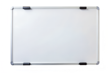 Office dry erase board blank isolated on transparent background.