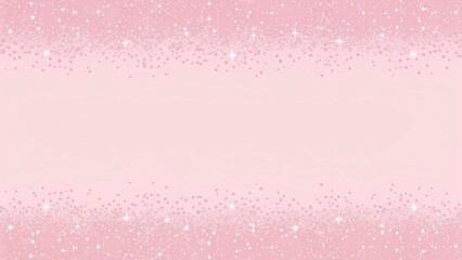 Romantic Pink Glittery Border on Soft Pastel Background