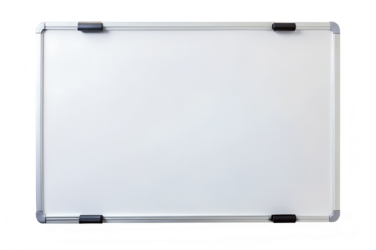 Office dry erase board blank isolated on transparent background.