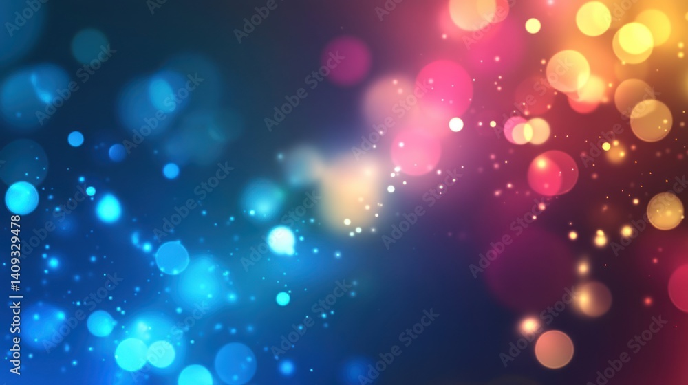 Poster vibrant bokeh lights blend seamlessly into a gradient of vivid colors creating a festive atmosphere