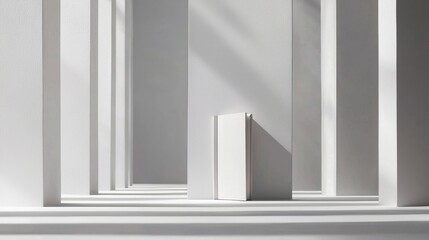 Minimalist White Architecture Interior with Book Mockup