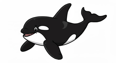 Obraz premium Smiling orca cartoon illustration